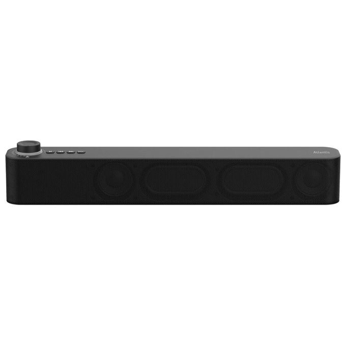 Atlantis P003-c0820-b Mini Soundbar Bluetooth V5.3 20W Jack 3.5mm Tws Include Batteria 2400mah Radio Usb MicroSD Nero