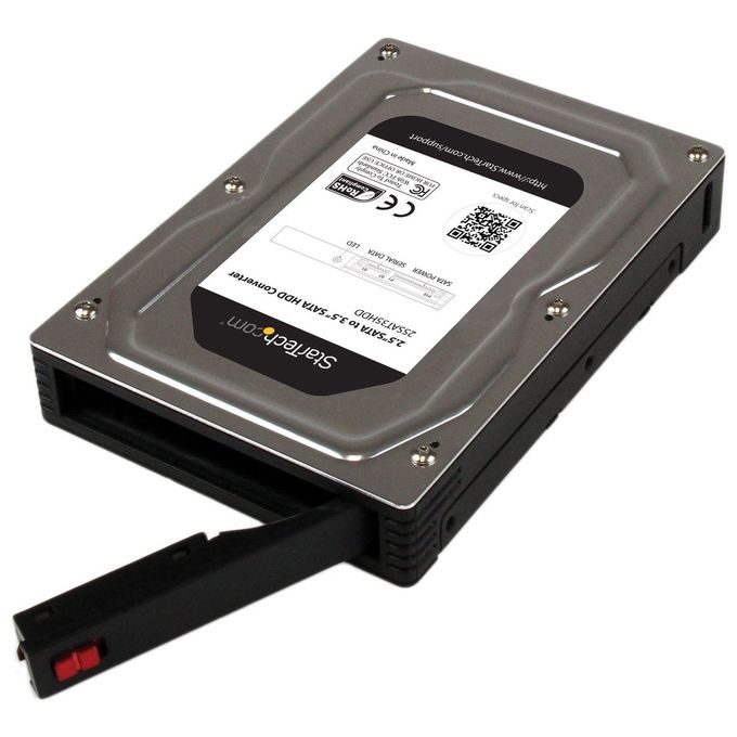 StarTech Box esterno adattatore per dischi rigidi SATA da 2,5” a 3,5 in alluminio con altezza massima SSD - HDD di 12,5 mm