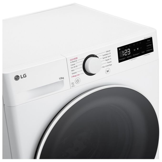 LG F4R5010TSWW Lavatrice 10kg AI DD Classe Energetica A 1400 Giri TurboWash Vapore