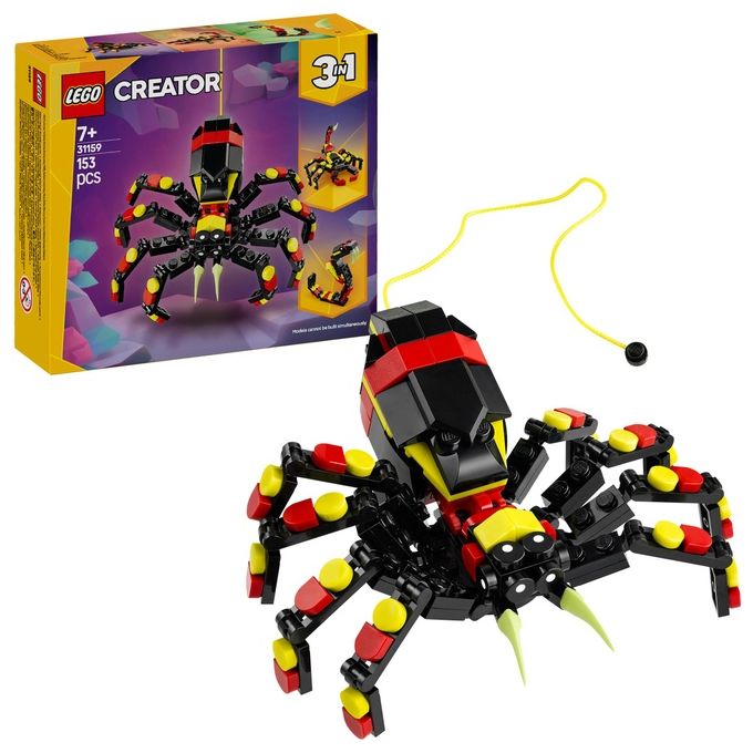 LEGO Set Animali Selvatici 31159 Ragno Trasformista Creator 3 in 1 Modellismo Creativo e Divertente per Appassionati di Costruzioni