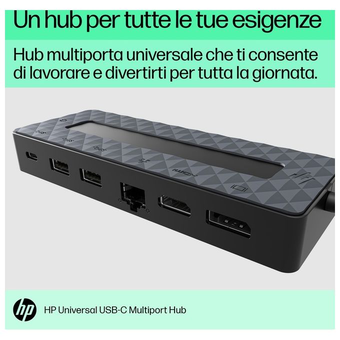HP 50H55AA Hub di Interfaccia USB 3.2 Gen 2 Type-C Nero