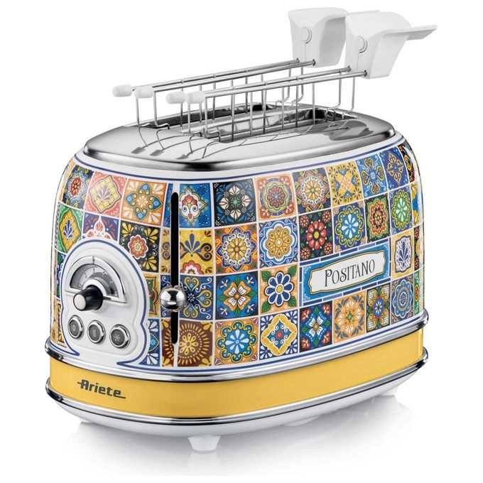 Ariete Tostapane 2 Fette Potenza 815 Watt 6 Livelli di Doratura  Funzione Defrost Estetica Positano
