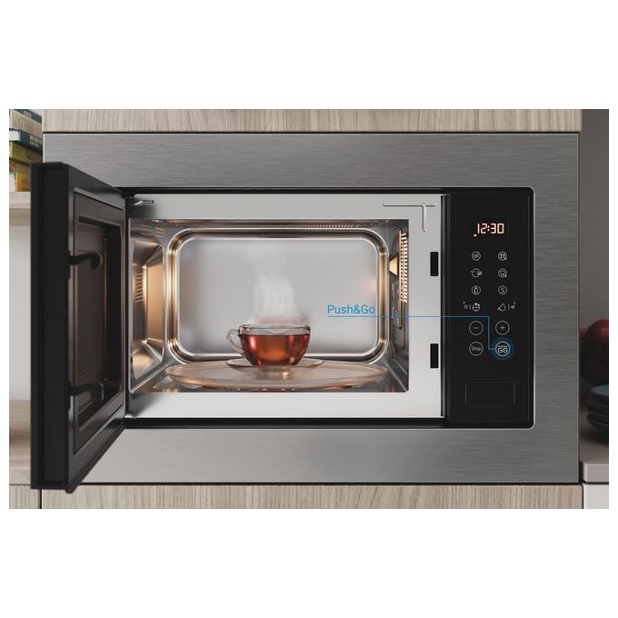 Indesit MWI 125 GX Microonde con Grill Capacita' 25 Litri Potenza 900W Auto Cook Grill al quarzo Touch control Acciaio inox