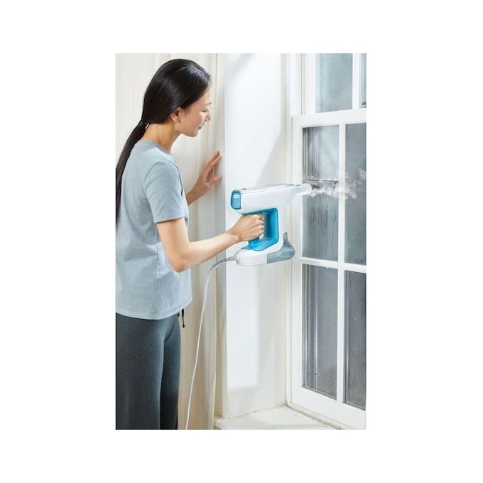 Black+Decker BHSM15FX08 – Pulitore a vapore 2 in 1, capacita' serbatoio 0.5 L, Potenza 1500 W, Pressione vapore elevata, Autonomia fino a 20 min, Kit estensione incluso, Colore Bianco-Arancio