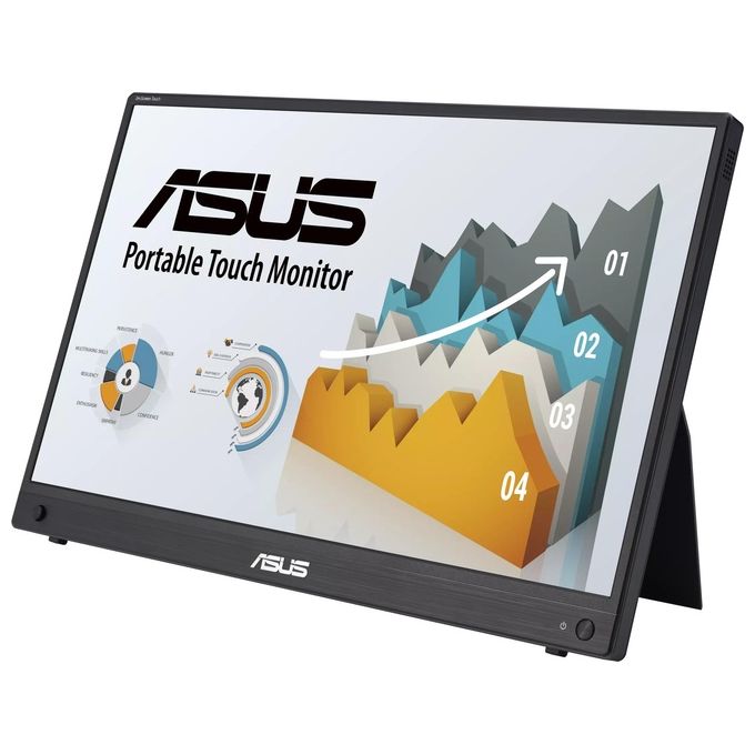 ASUS ZenScreen Touch MB16AMTR Monitor Portatile da 16'' pollici (156) IPS FHD (1920x1080) Batteria Integrata Mini-HDMI Tecnologia Anti-sfarfallio e Filtro Luci Blu Nero
