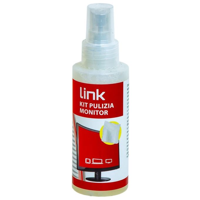 Link Kit Pulizia per Schermi Tv Tablet e Smartphone 100ml con Panno Microfibra