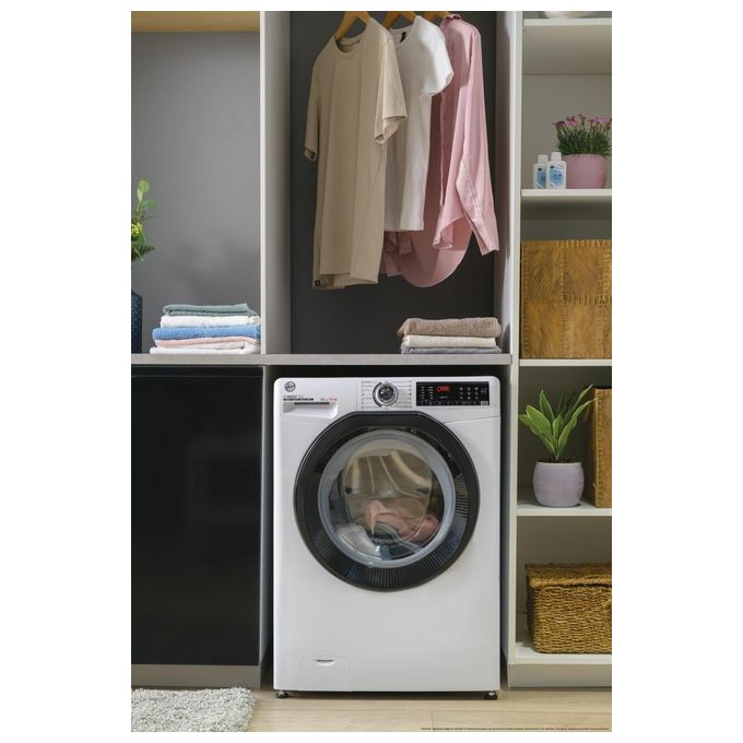 Hoover H3WPS4376TAMB6-S H-Wash 350 Lavatrice Slim 7 Kg 1300 rpm Classe A Inverter Vapore Wi-Fi (85x60x44 cm) colore Bianco