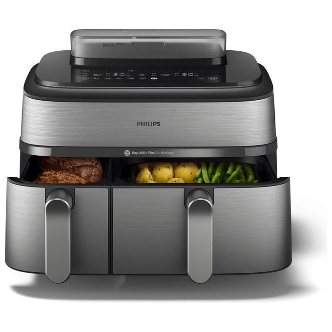 [ComeNuovo] Philips Airfryer Serie 5000 Friggitrice ad aria con doppio cestello 9.0 Litri e cottura a vapore