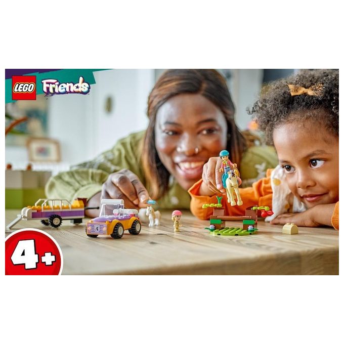 LEGO Friends 42634 Rimorchio con Cavallo e Pony, Giocattolo per la Cura degli Animali con 2 Mini Bamboline, Giochi Bambini 4+