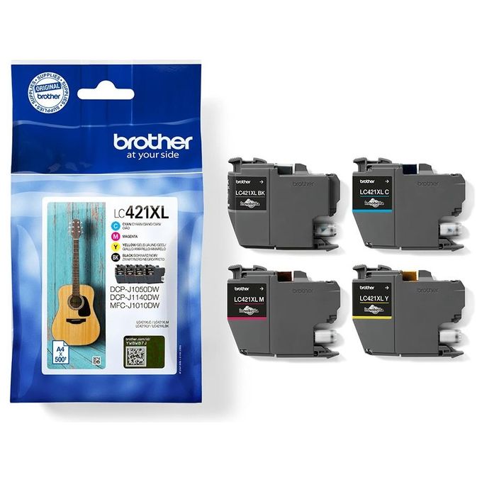 Brother LC-421XLVAL Pagepack 4 Pezzi Originale Resa Elevata Nero-Ciano-Magenta-Giallo