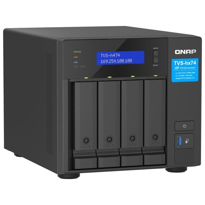 Qnap TVS-H474 NAS Tower Collegamento Ethernet LAN Nero G7400