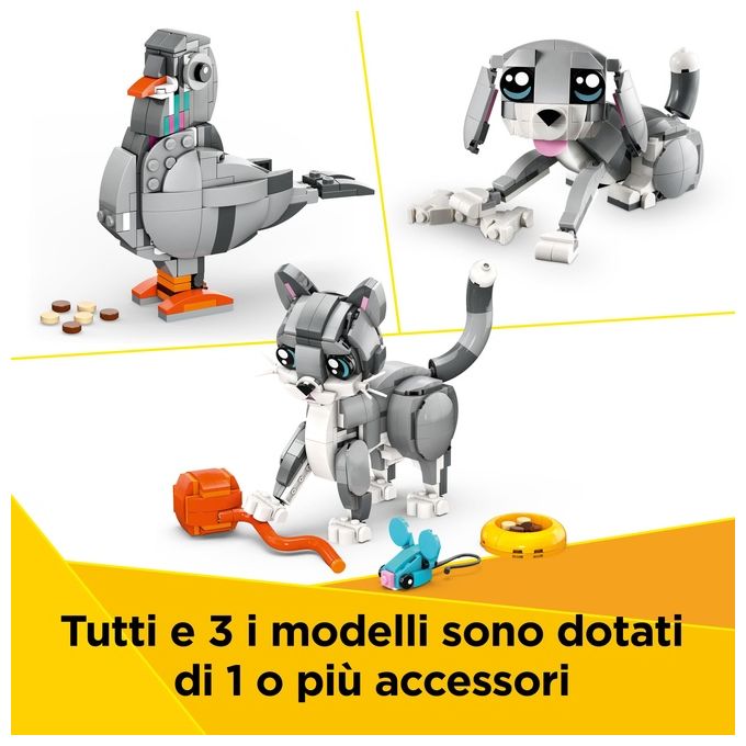 LEGO Creator 3 in 1 Gatto Giocoso Giocattolo - Si Trasforma in Piccione o in Cane - Animali da Costruire per Bambine Bambini Ragazze e Ragazzi da 8 Anni - Idea Regalo di Compleanno Creativa - 31163
