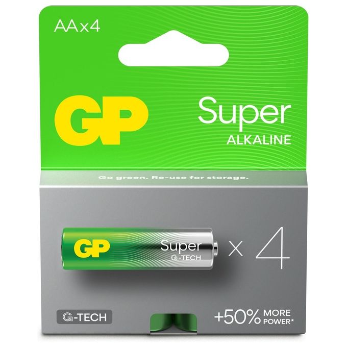 GP Super Alkaline 1.5V AA Mignon LR06 4 Pezzi