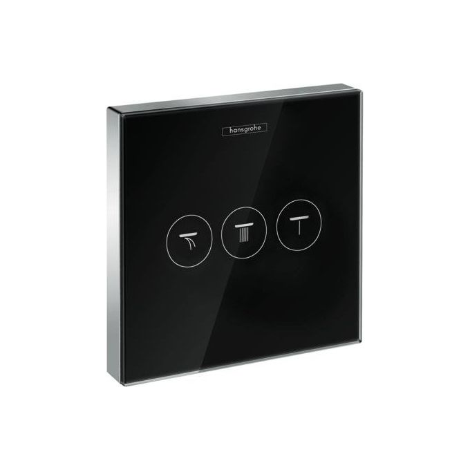 Hansgrohe Showerselect Glass Parte Est. Miscelat. Doccia Termostatico 3 Utenze Nero-Cromo
