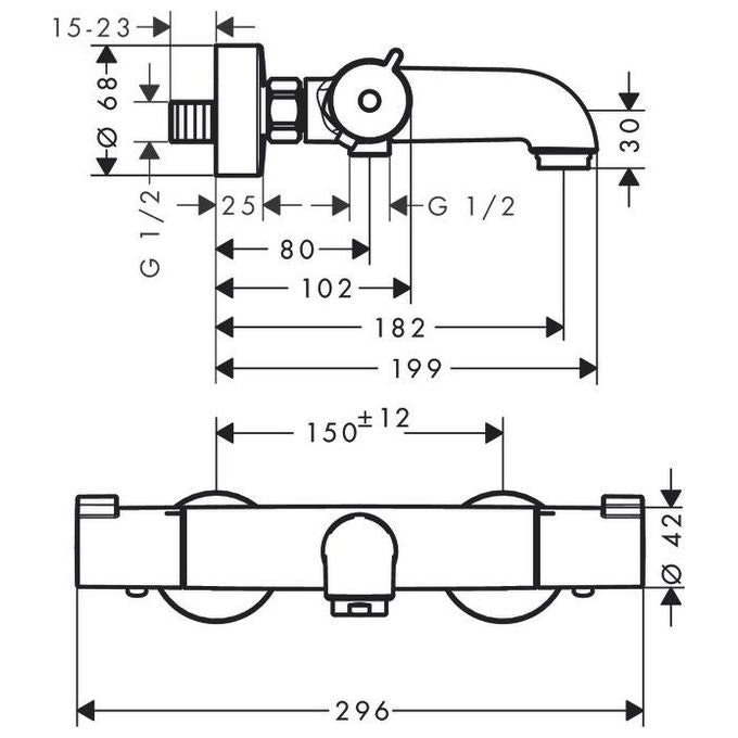 Hansgrohe Ecostat 1001 Cl Miscelat. Vasca Esterna Termostatico Senza Duplex Cromo