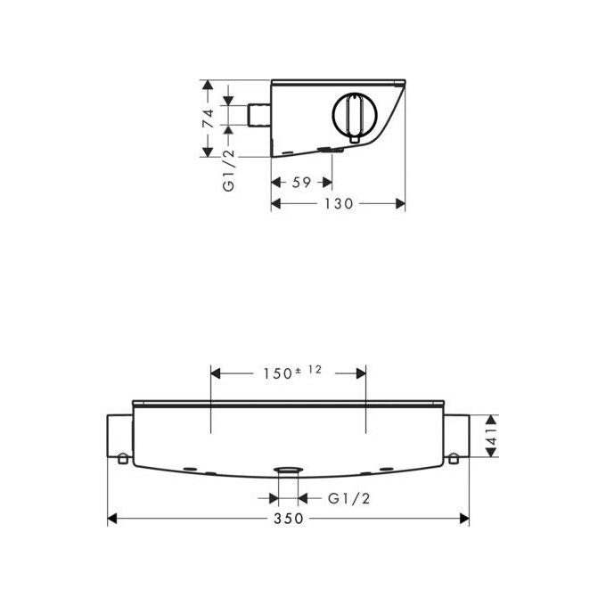 Hansgrohe Ecostat 13161 Miscelat. Termostatico Doccia Esterna Bianco-Cromo