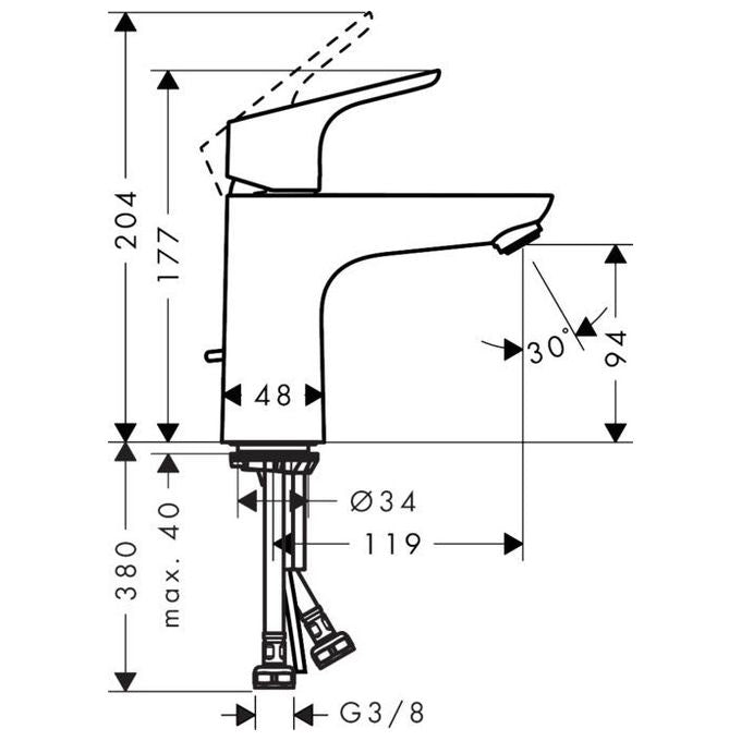 Hansgrohe Focus 31621 Miscelatore Lavabo Con Scarico Cromo