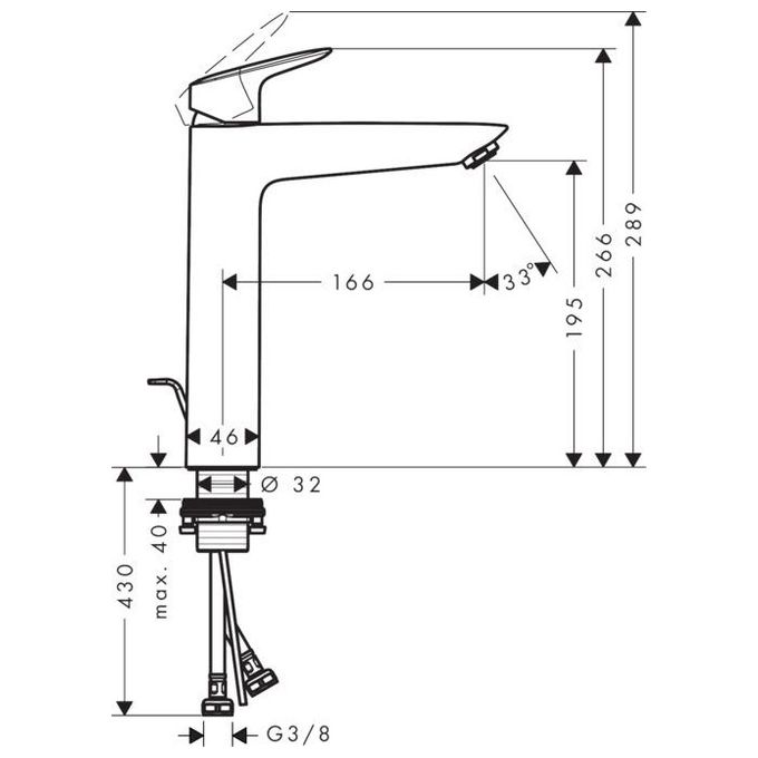 Hansgrohe Logis 71090 Miscelatore Lavabo 190 Alto Cromo