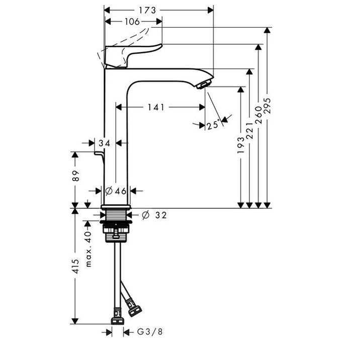 Hansgrohe Metris 31183 Miscelatore Lavabo Alto Cromo