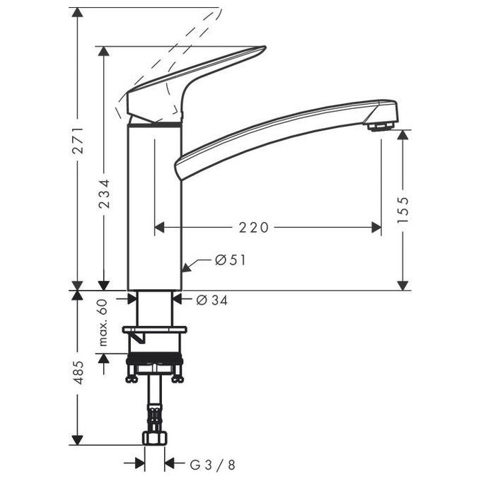 Hansgrohe Logis 71832 Miscelatore Lavello 160 Cromo