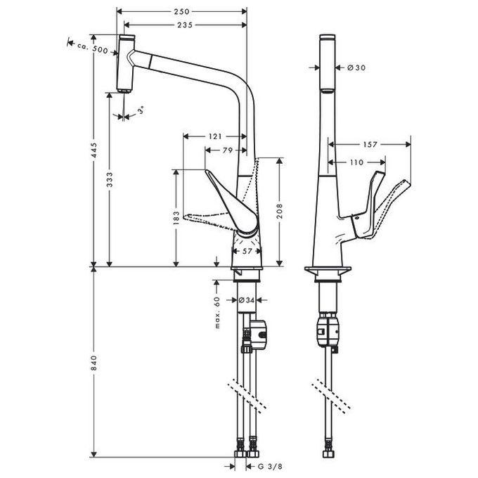 Hansgrohe Metris Select 14884 Miscelatore Lavello Cromo