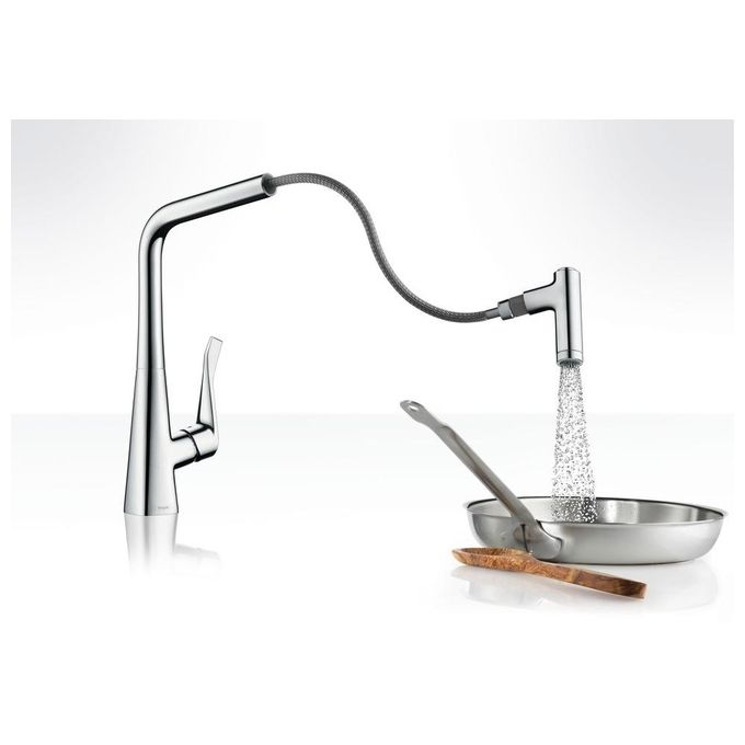 Hansgrohe Metris 14820 Miscelatore Lavello Con Doccetta Estraibile Cromo