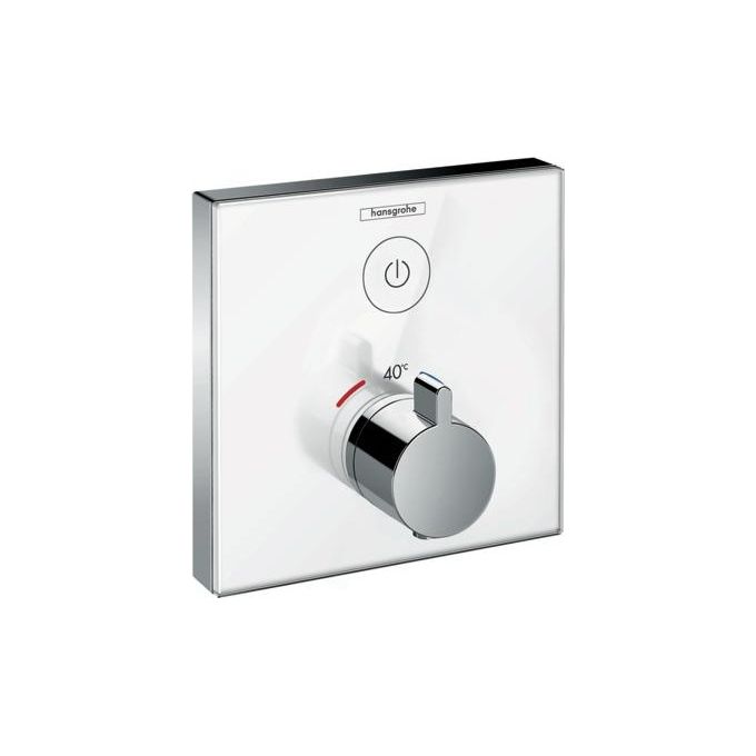 Hansgrohe Showerselect Glass Parte Est. Miscelat. Doccia Termostatico 1 Utenza Bianco-Cromo