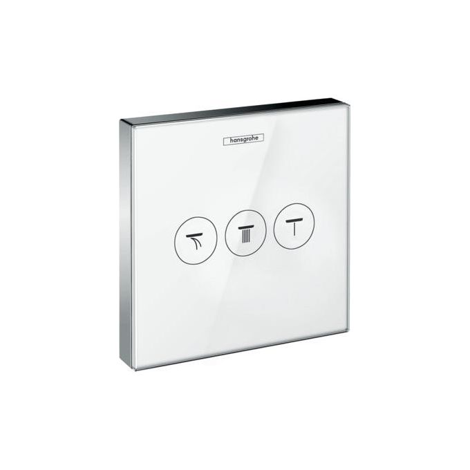 Hansgrohe Showerselect Glass Parte Est. Miscelat. Doccia Termostatico 3 Utenze Bianco-Cromo