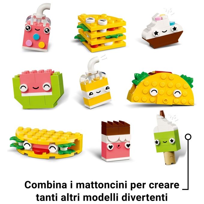 LEGO Classic Alimenti Creativi Piccolo Set di Giochi di Fantasia per Bambini e Bambine da 4 Anni in su con Cibo Giocattolo in Plastica da Costruire e Ricostruire in Altre Forme Idea Regalo 11039
