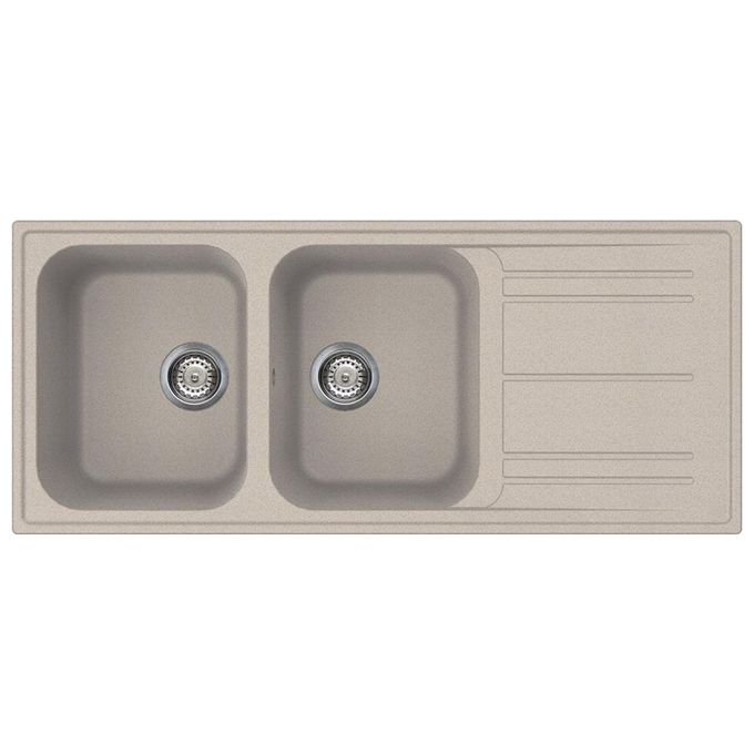Smeg LZ116AV2 Lavello da Incasso Standard Estetica Universale 2 Vasche + Gocciolatoio Reversibile 116 cm Avena