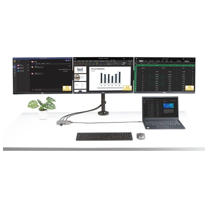StarTech.com Adattatore Multiporta USB-C Docking Station USB Type-C 2x 4K30Hz  HDMI e DisplayPort 4K 60Hz Hub USB a 3 Porte 10Gbps
