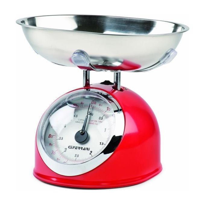 G3 Ferrari Bilancia da Cucina Meccanica Capacita' 5 Kg Funzione Tara Rosso