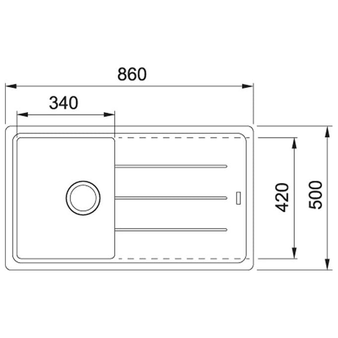 Franke Boston BFG 611-86 Lavello Fragranite da incasso Gocciolatoio Reversibile 1 Vasca Avena 86x50cm 114.0370.206