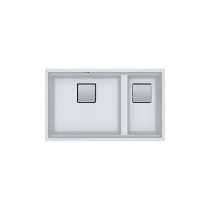 Franke KNG 120 Kubus 2 Lavello Fragranite da Incasso Sottotop 1 Vasca 1-2 Bianco 76x46cm 125.0529.874