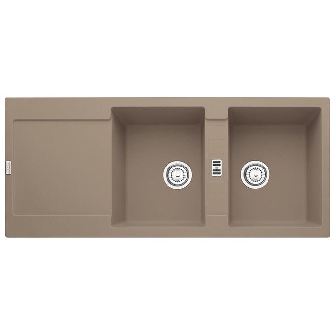 Franke MRG621 Maris Lavello Fragranite da incasso Gocciolatoio Reversibile 2 Vasche Cover copri-scarico inox Ostrica 116x50cm 114.0490.332