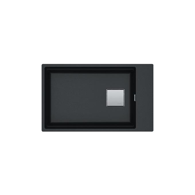 Franke KNG 110-62 Kubus 2 Lavello Fragranite da incasso Sottopiano 1 Vasca Nero Cover copri scarico in inox 62x42cm 125.0529.612