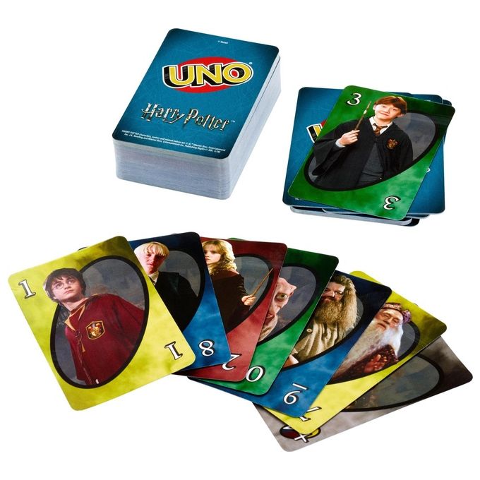 MATTEL Uno Harry Potter Gioco di Societa' da Tavolo con Personaggi Magici e Divertenti Sfide per Famiglie e Amici