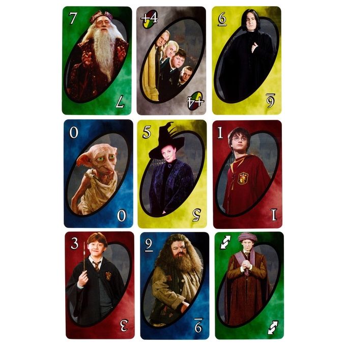 MATTEL Uno Harry Potter Gioco di Societa' da Tavolo con Personaggi Magici e Divertenti Sfide per Famiglie e Amici