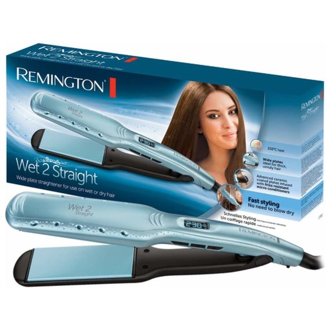 Remington Piastra Larga per Capelli Wet 2 Straight Piastre in Ceramica Display Lcd