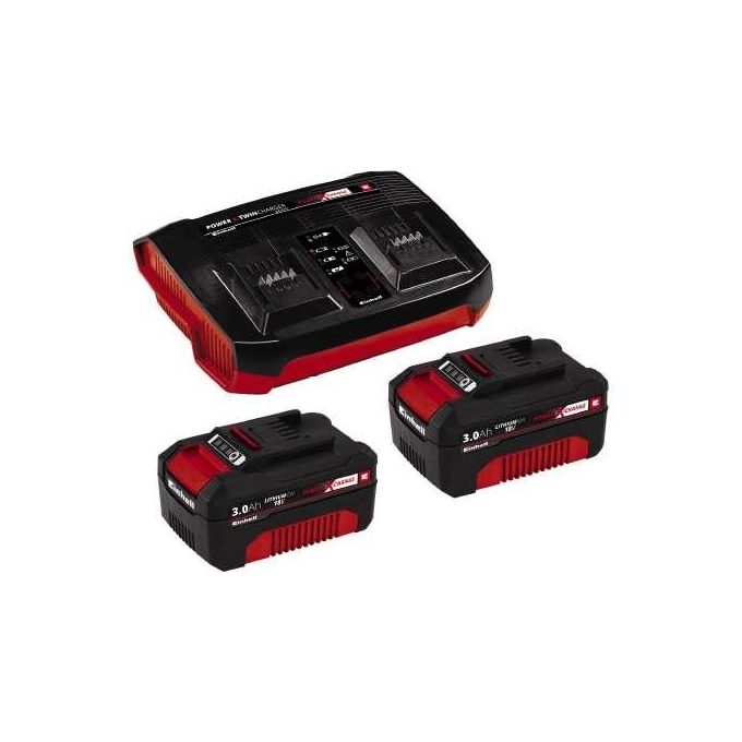 Einhell Power X-Twincharger Starter Kit Con 2 Batterie Da 18V-3Ah