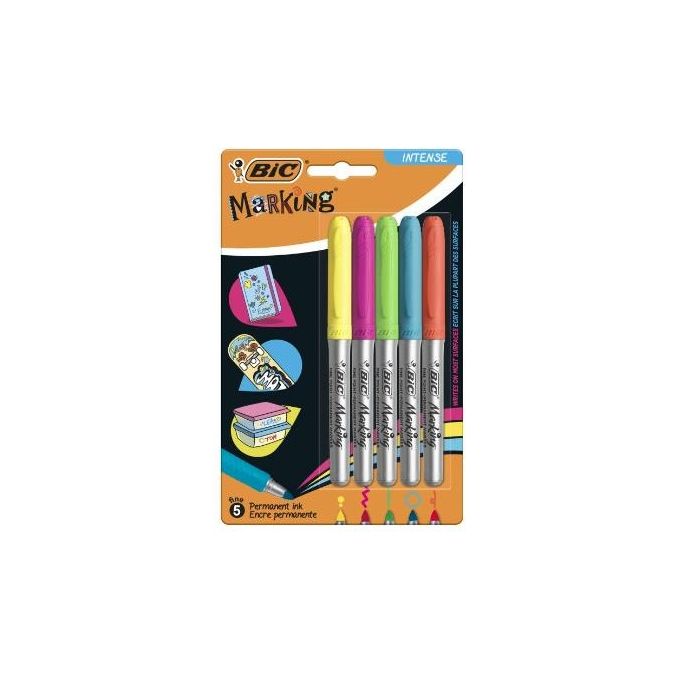 Bic Confezione 5 Intensity Marcatori Permanent Color