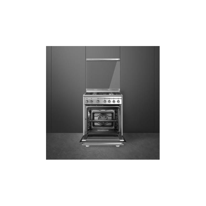 Smeg CX68MDS8 Cucina a Gas 4 Fuochi Forno Elettrico Acciaio Inossidabile Classe Energetica A