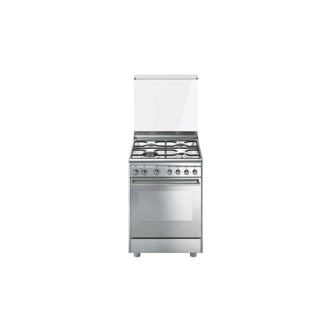 Smeg CX68MDS8 Cucina a Gas 4 Fuochi Forno Elettrico Acciaio Inossidabile Classe Energetica A
