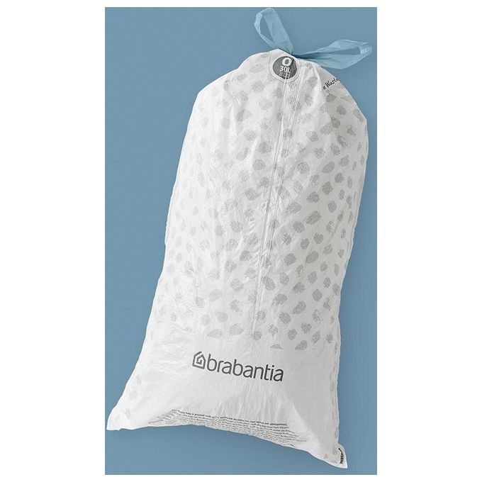 Brabantia 124846 PerfectFit Sacchi Immondizia Codice O 30L 40 Pezzi Dispenser colore Bianco