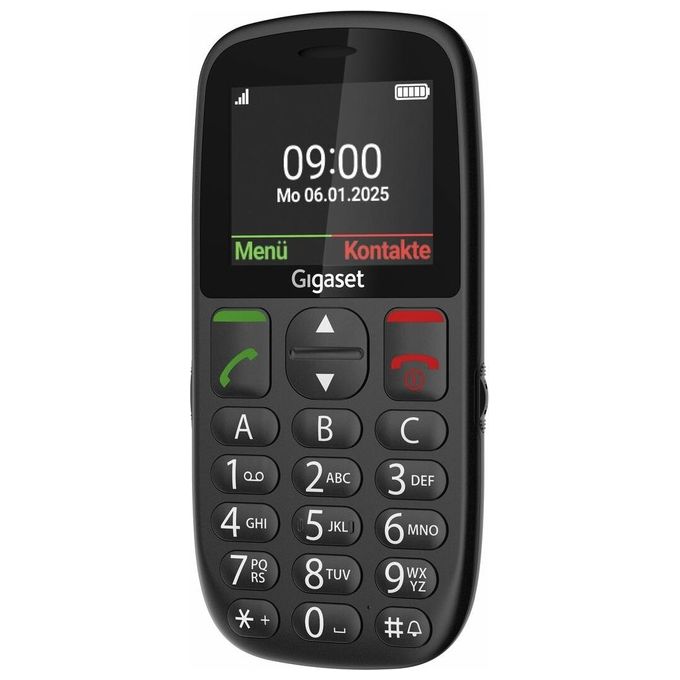 Gigaset GL395 Telefono Cellulare per Anziani Nero Sim Singola Tasto SOS