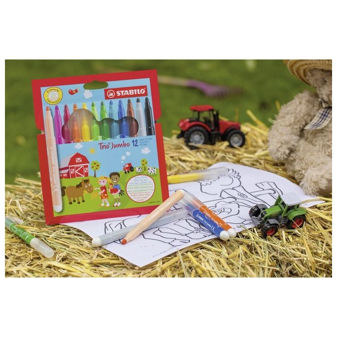 Stabilo confezione 12 Pennarelli trio Jumbo col ass