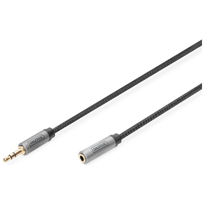 Digitus Cavo di Prolunga Audio da Cavo Jack da 3.5mm a Presa da 3.5mm 1.8mt