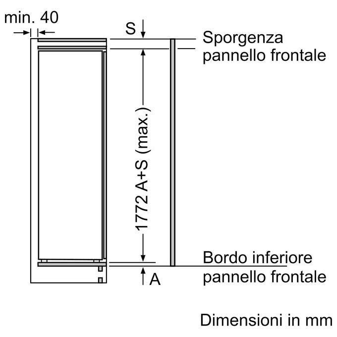 Bosch KIL82NSE0 Serie 2 Frigorifero monoporta da incasso con congelatore 280 Litri Cassetto Multi Box XXL 177.5 x 56 cm Classe E