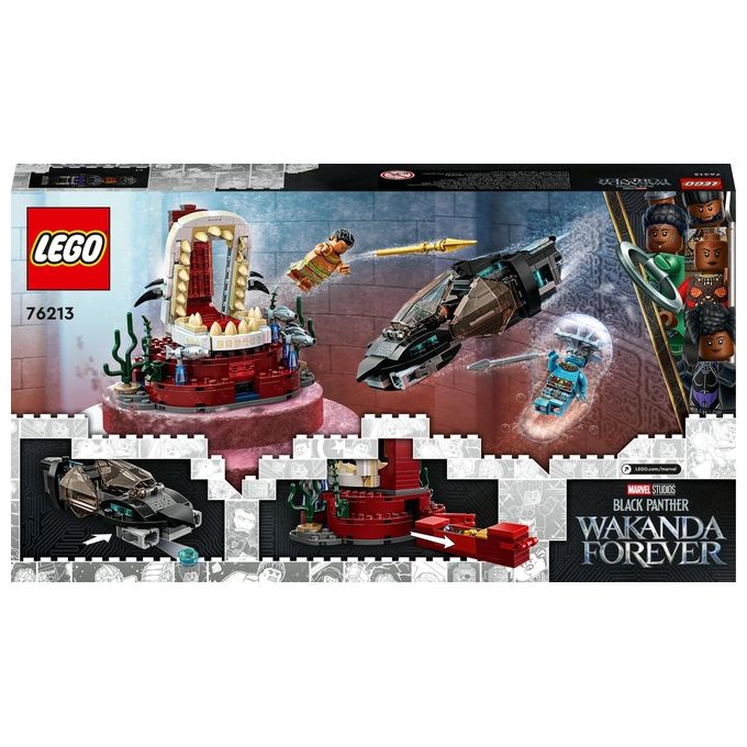 Lego 76213 Marvel La stanza del trono di Re Namor Set da costruzione Black Panther Wakanda Forever 3 Minifigure Shuri Attuma Re Namor