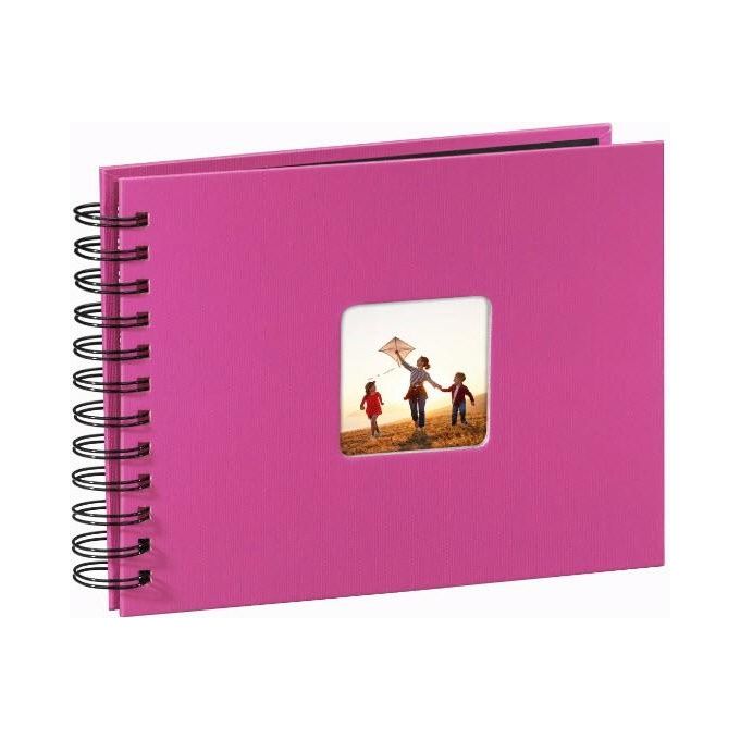Hama Fine Art Album Fotografico e Portalistino a Spirale  Rosa 24x17cm 50 Pagine Nere
